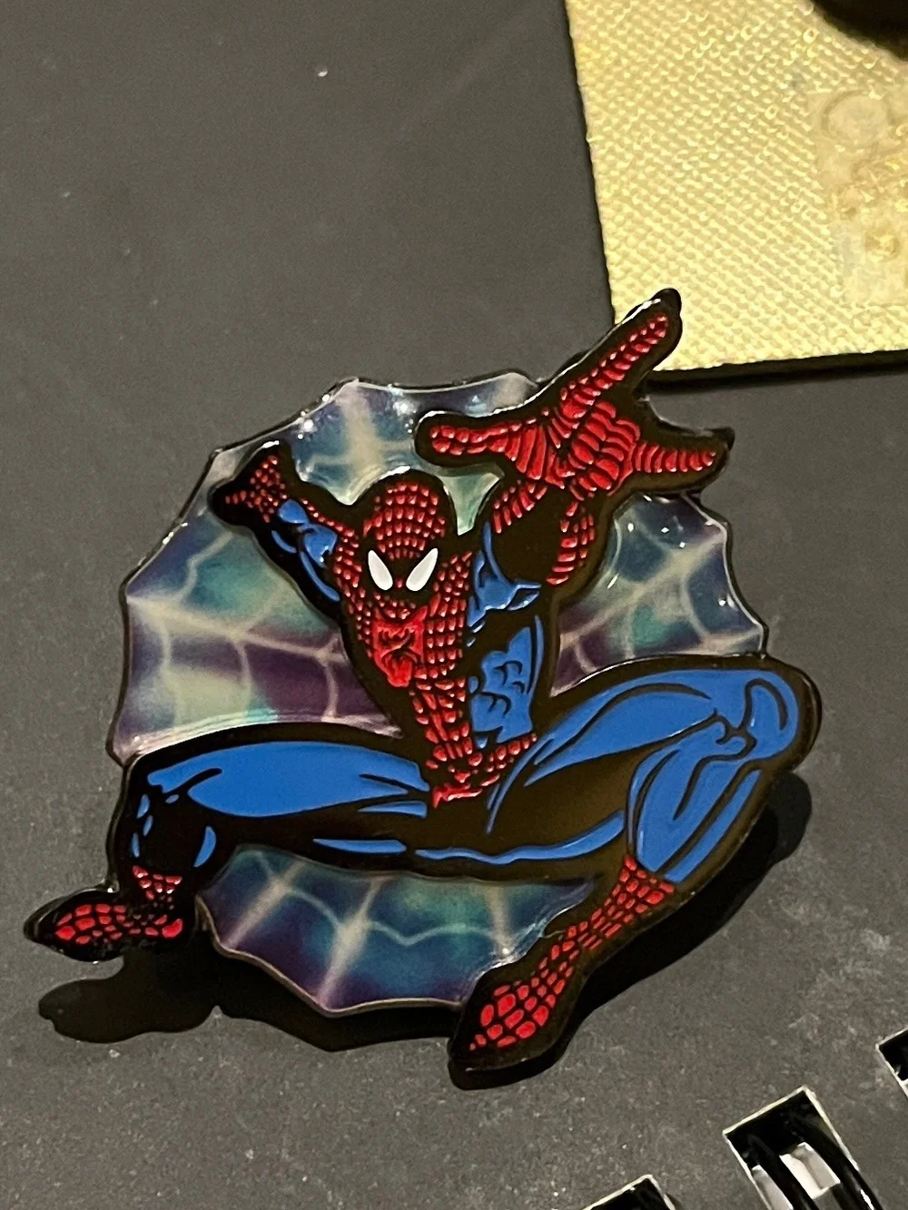 Spiderman Enamel Pin - Red, Blue & Black Comic Leap